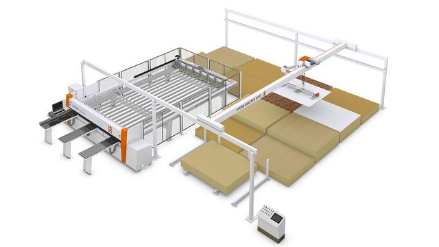 Plateau de stockage STORE-MASTER by HOLZHER avec scie à panneaux TECTRA