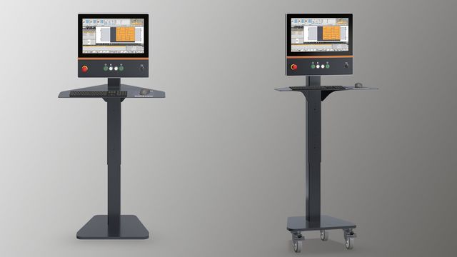 This Control desk is equipped with an 21,5" and 16:9 monitor and offers a perfect operator ergonomy.