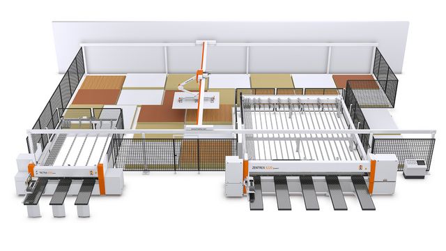 Rozwiązanie do przechowywania płyt z piłami dociskowymi TECTRA i ZENTREX firmy HOLZHER