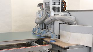 Fresatura professionale e precisa di attrezzature per parchi giochi con la soluzione di nesting CNC di HOLZHER - imbattibile in combinazione con un sistema di stoccaggio automatico delle lastre