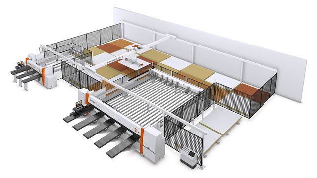 Soluzione di stoccaggio delle lastre con le segatrici a fasci TECTRA e ZENTREX di HOLZHER