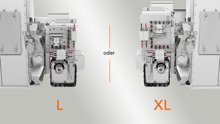 Perfect formating and drilling center. Standard equipment includes a 15-spindle drilling head and a high performance cutter unit.